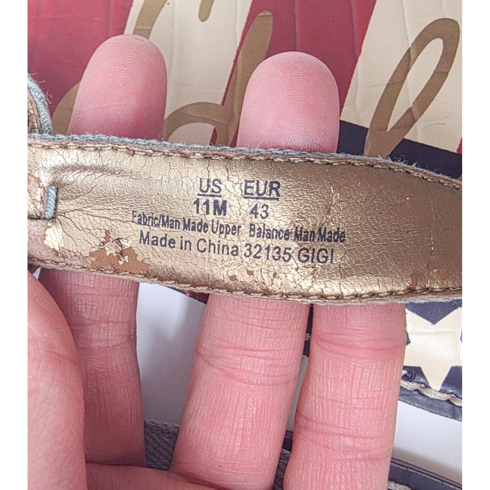Sam Edelman American Flag GiGi Baby Blue Denim Thong Sandals‎ USAW 11 EU 43 - Picture 4 of 5